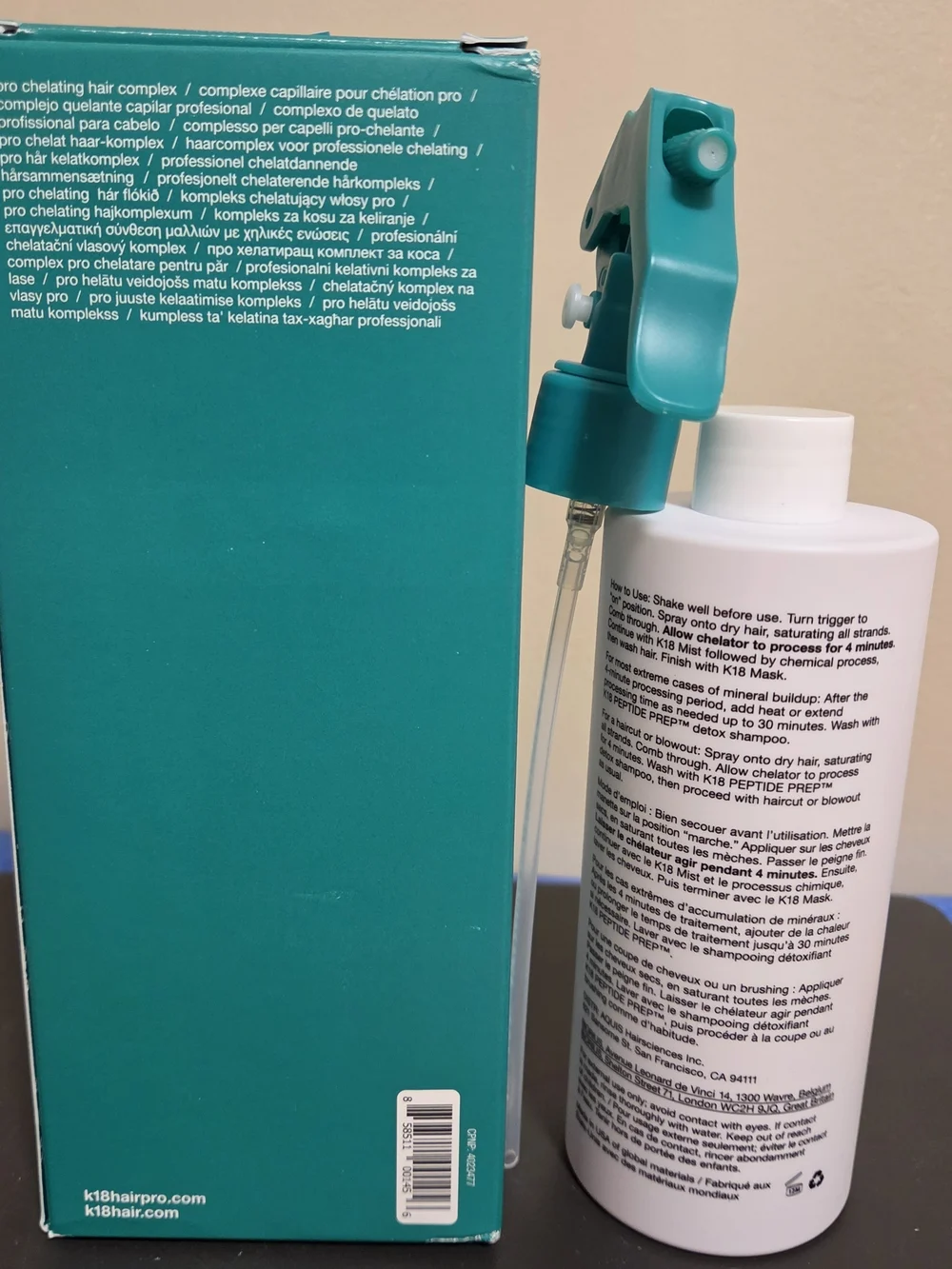 K18 Peptide Prep Pro Chelating Hair Complex in Teal & White